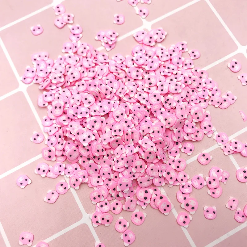 50 г/лот розовый поросенок полимер для шейкер карты DIY слизи наполнитель материал