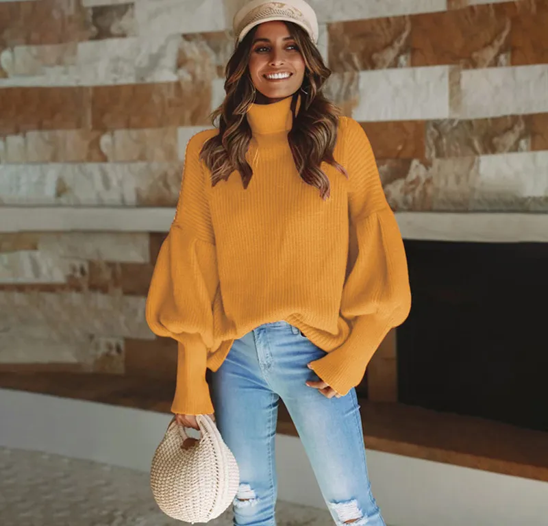 Женский Повседневный свитер в европейском стиле однотонный пуловер с круглым
