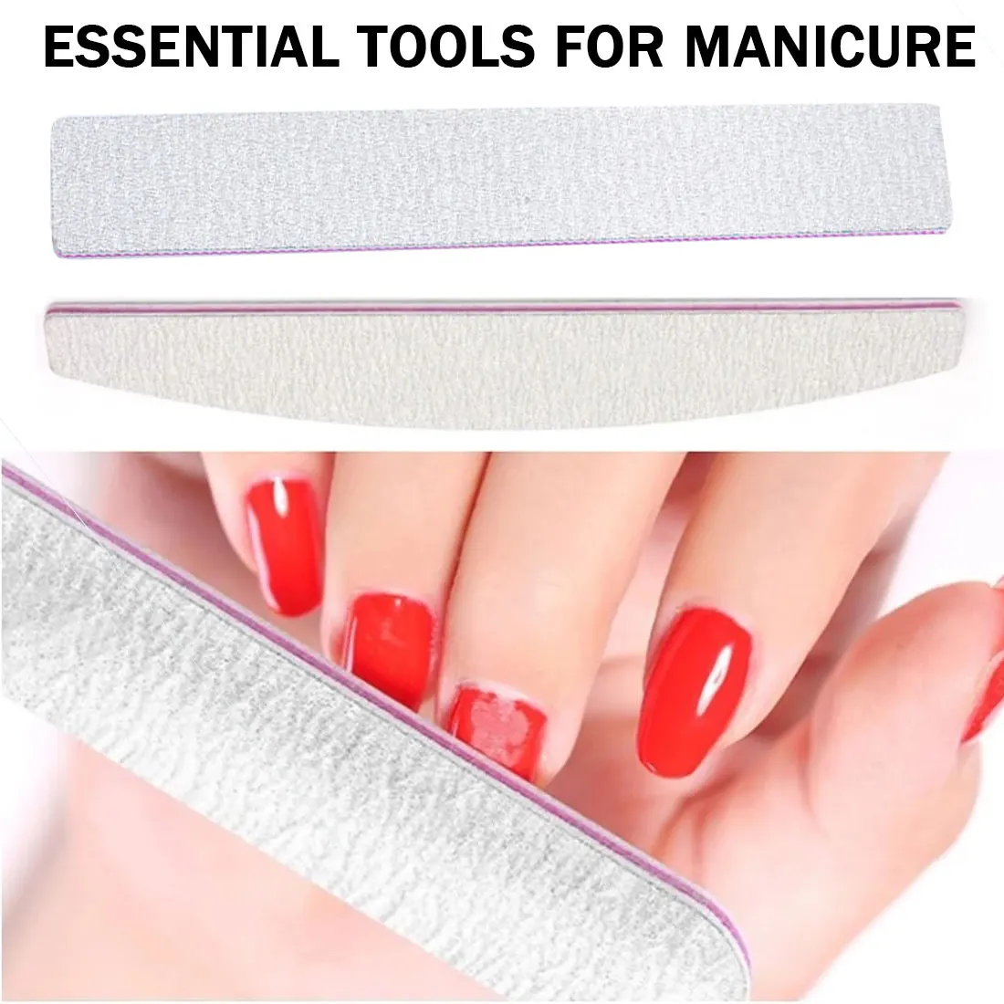 

Nail File Buffer 100/180 Nail Sandpaper Double Side Nail Sanding Grinding Polishing Nail Art Manicure Care Tools 5/10/15pcs