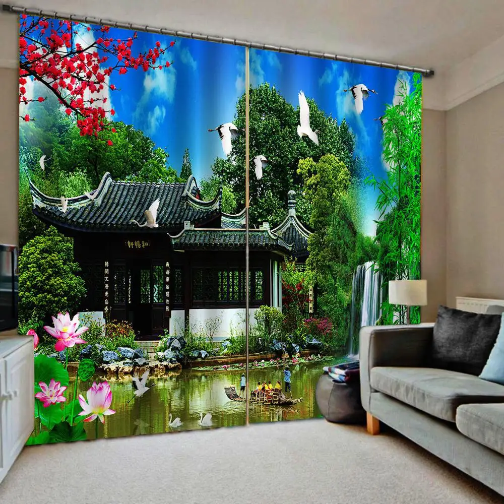 

Nature scenery curtains 3D Blackout Curtains For Living room Bedding room Drapes Cotinas para sala 3d curtains