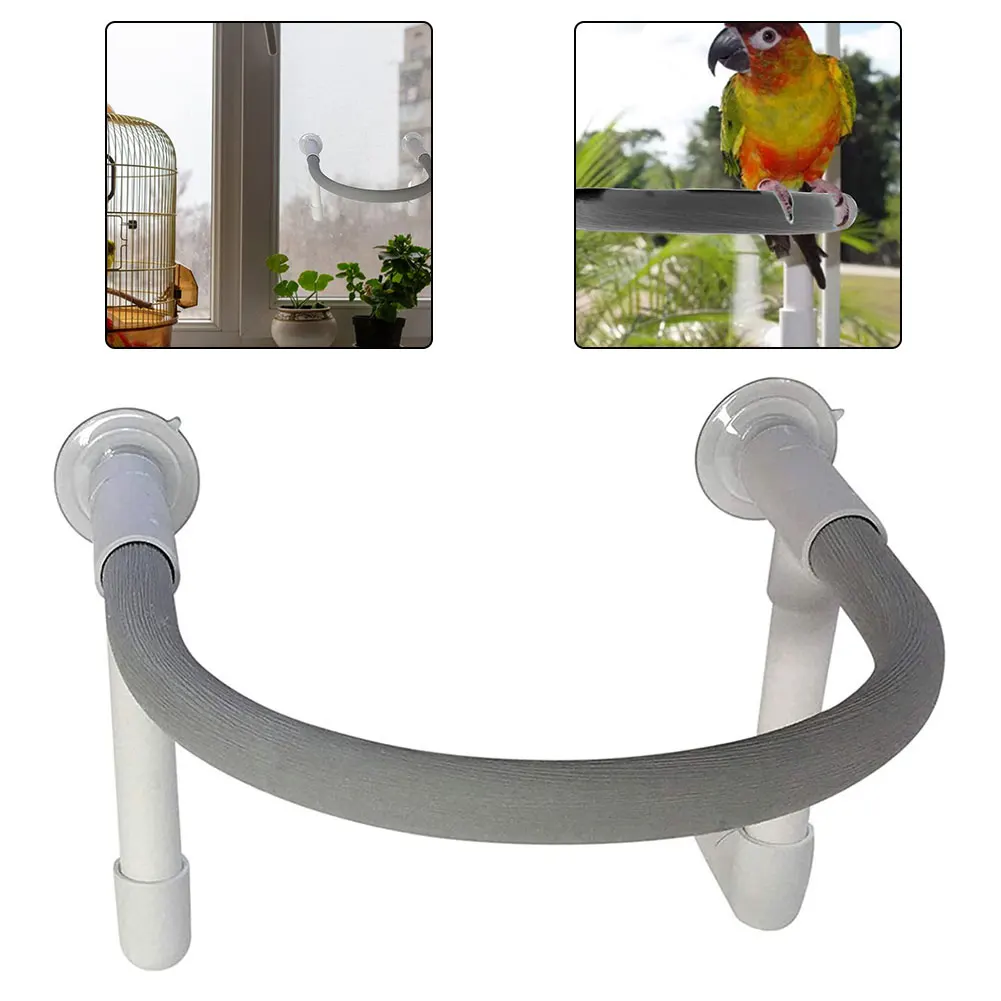 

Parrot Stand Toy Bird Shower Perch Parrot Bath Stands Supplies Holder Platform Window Bird Standing Toy For Cockatoo Round
