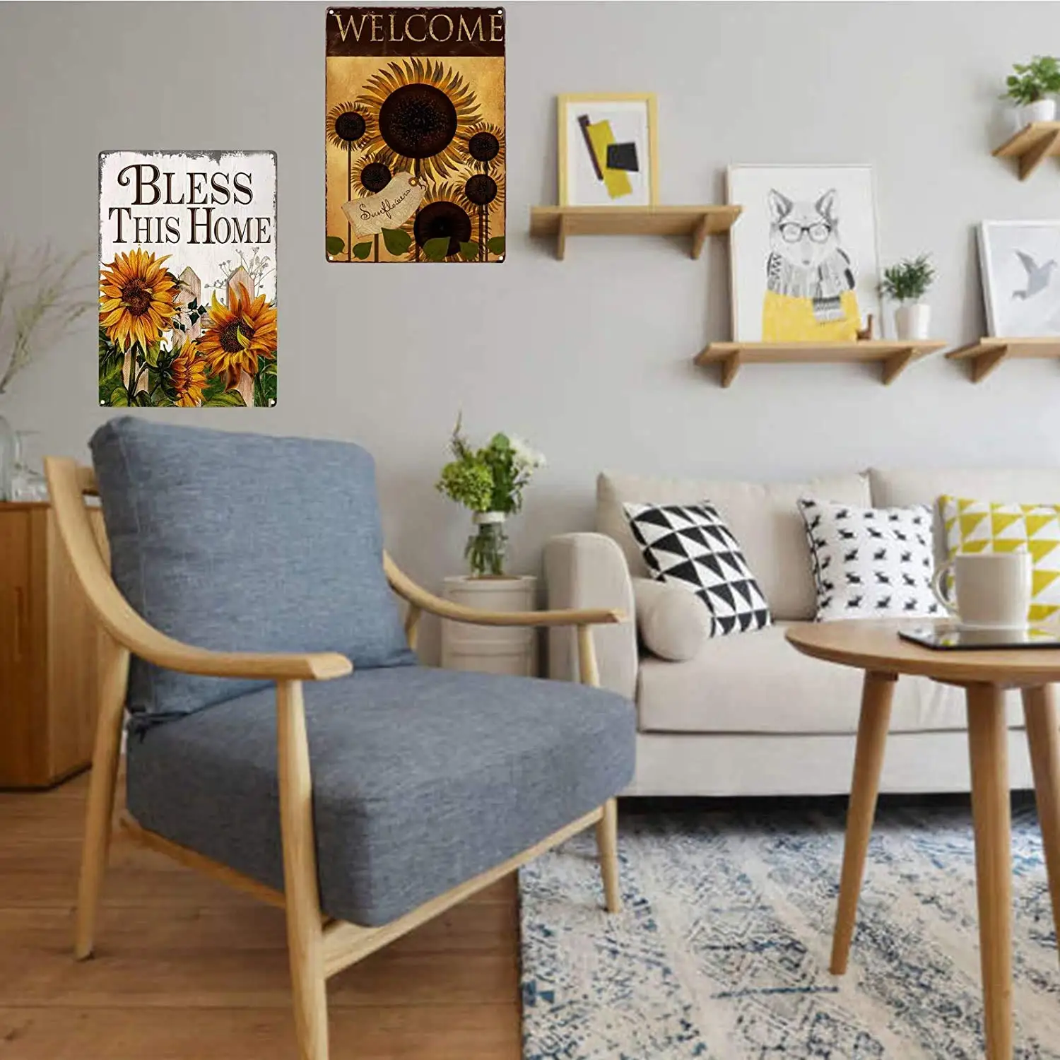 Цветочный Подсолнух винтажный барный знак примитивный деревенский фермерский