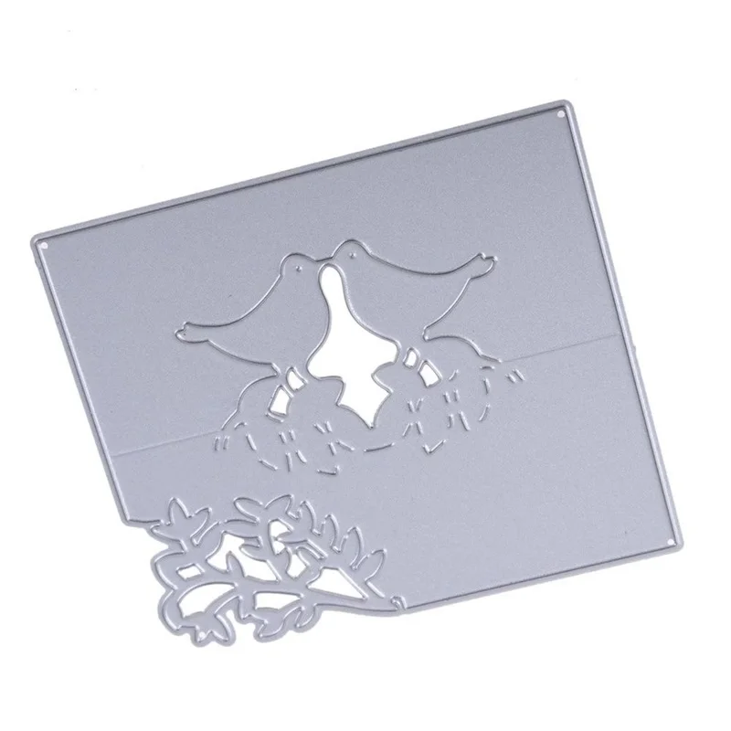 Металлические Вырубные штампы трафареты поцелуи птица на лозах складная