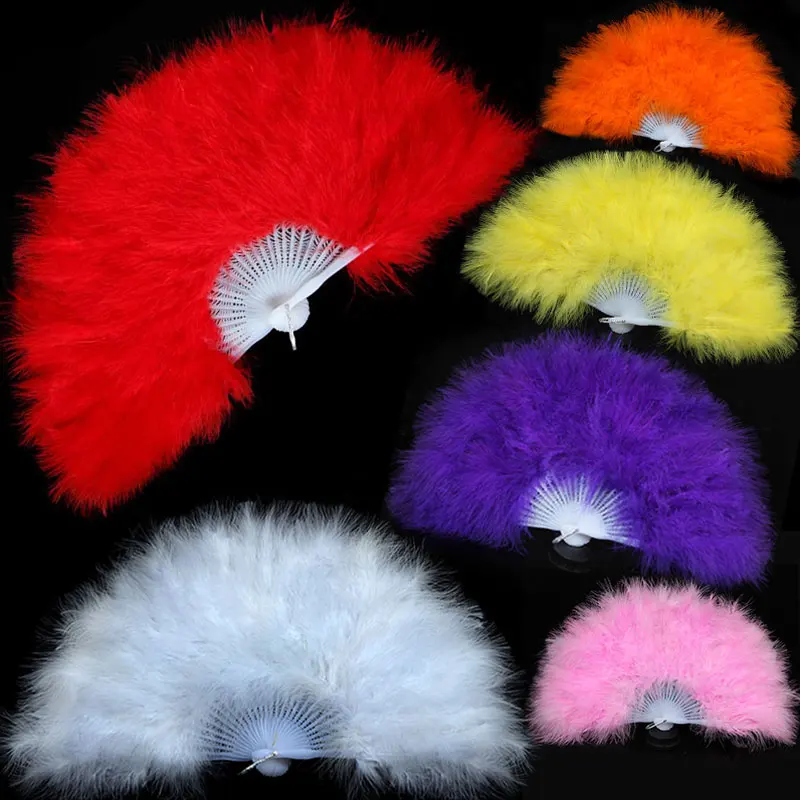 

Fluffy Feather Hand Fan Dance Stage Show Props Wedding Decoration Feather Fan Performance Fans Party Props