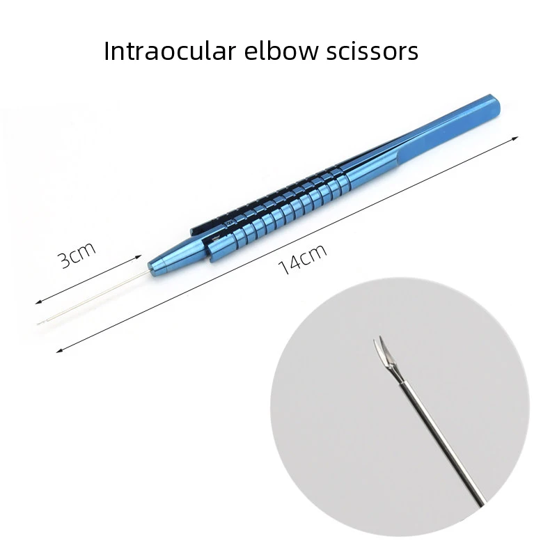 Microscopic ophthalmological instruments, intraocular retina, intraocular clipping of posterior knot instruments, elbow scissors