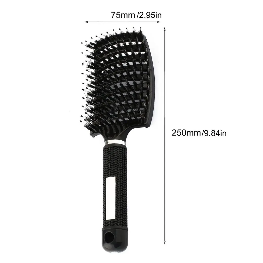 

Large Curved Comb Ribs Comb Pig Bristle Anti-static Bending Massage Comb Nine Rows Comb Shape Curly Plastic Smooth Hair Comb