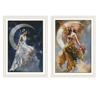 embroidery arithmetic cross stitch kit needlework crafts 14 ct 11ct dmc color diy art manual home decoration painting moon fairy