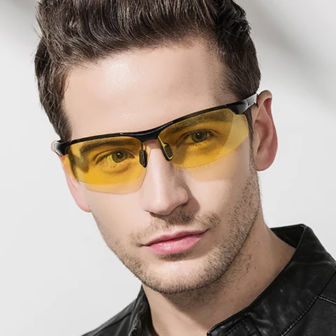 Мужские солнцезащитные очки с диоптриями, поляризационные очки ночного видения по рецепту для близорукости,-1,5-2 + 1, антибликовые желтые очки для водителей