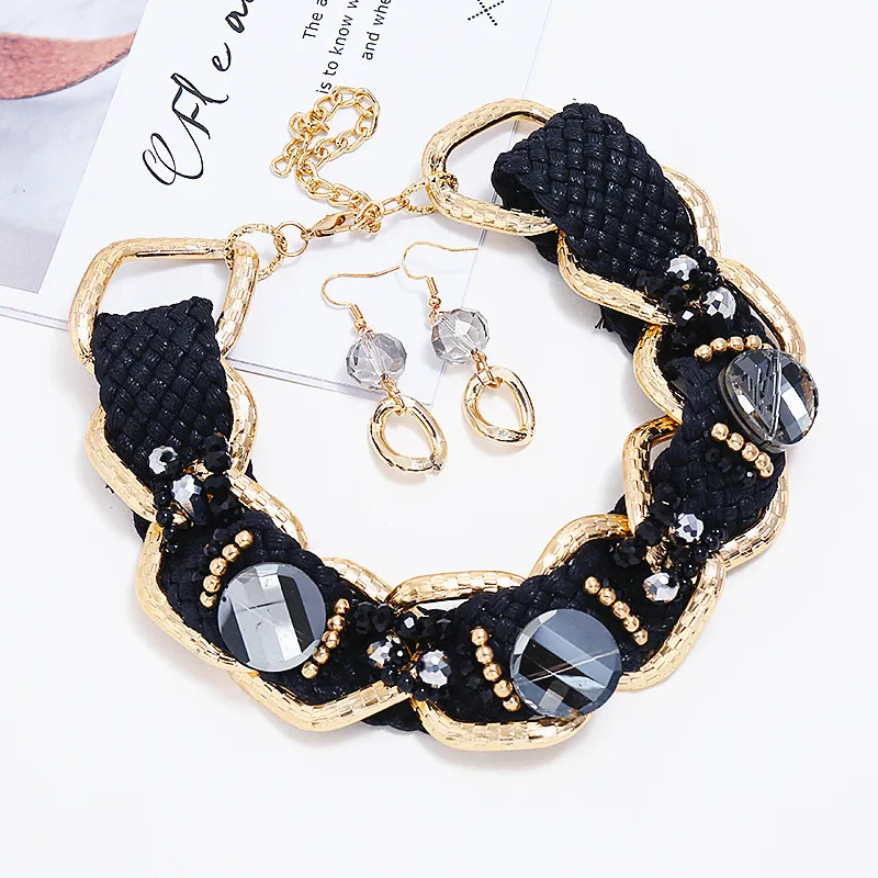 Африканские ювелирные изделия большая цепочка из сплава черный кристалл модное