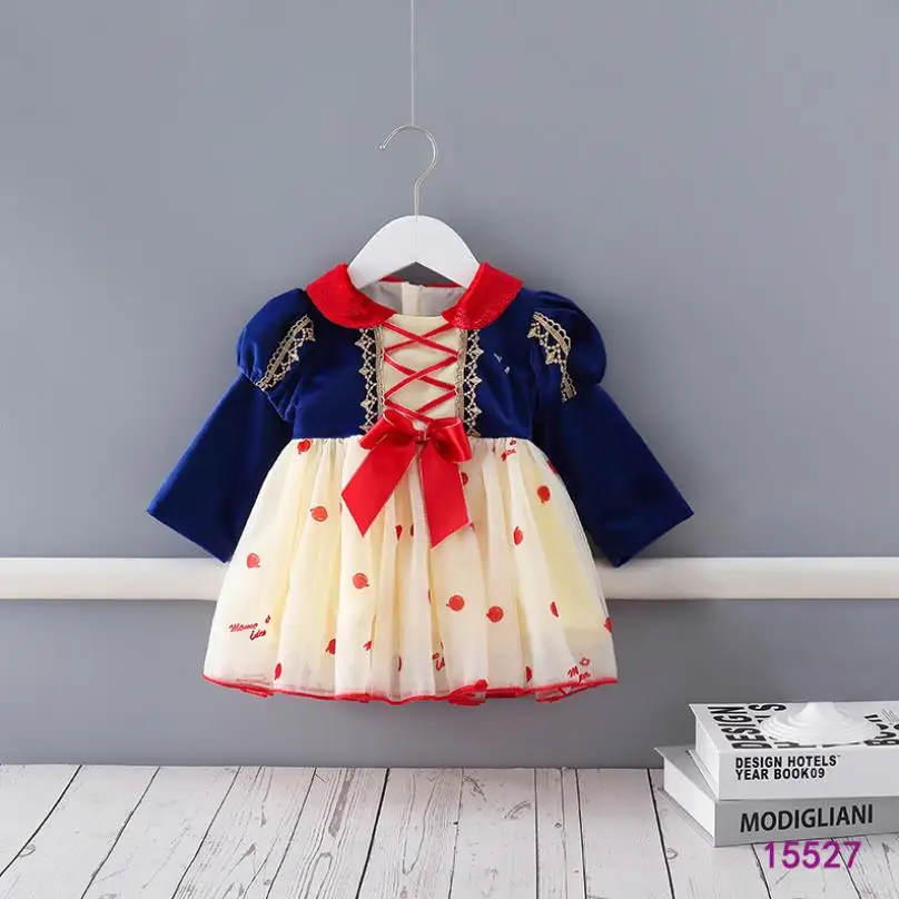 

Кружевное платье с бантом для девочек 0-4 лет, A638