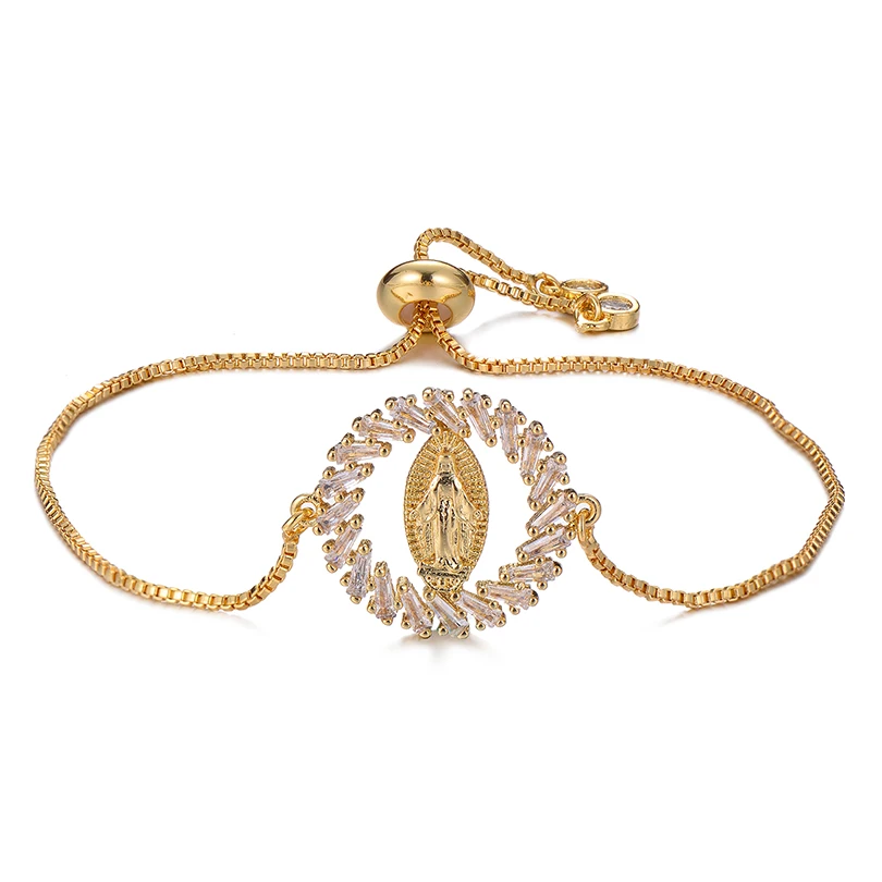 Pipitree блестящие кубические циркония Дева Мария шармы с камнями CZ DIY круглые