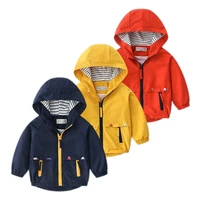 spring autumn kids jackets toddler hooded windbreaker with pocket zipper outerwear for children baby boys clothes 2021 new