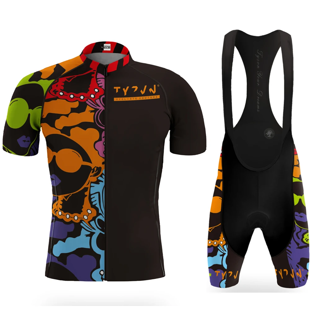 

Tyzvn Cycling Jersey Team Men’s Summer Road Set Maillot Bicycle Clothing Culotte Sets Ciclismo Bib Gel Shorts Short Sleeve