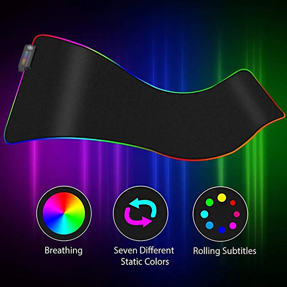 Желе расческа RGB светящийся игровой коврик для мыши Нескользящий Резиновый