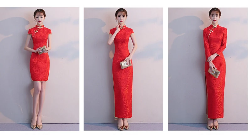Сексуальное китайское платье Ципао женское длинное свадебное красное Cheongsam кружевное платье Восточный стиль платья традиционное вечернее платье