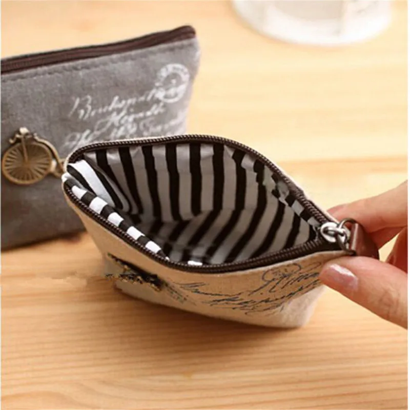 

Ladies Canvas Classic Retro Small Change Coin Purse Key Car Pouch Money Bag Cheapest Girl's Mini Short Coin Holder Wallet