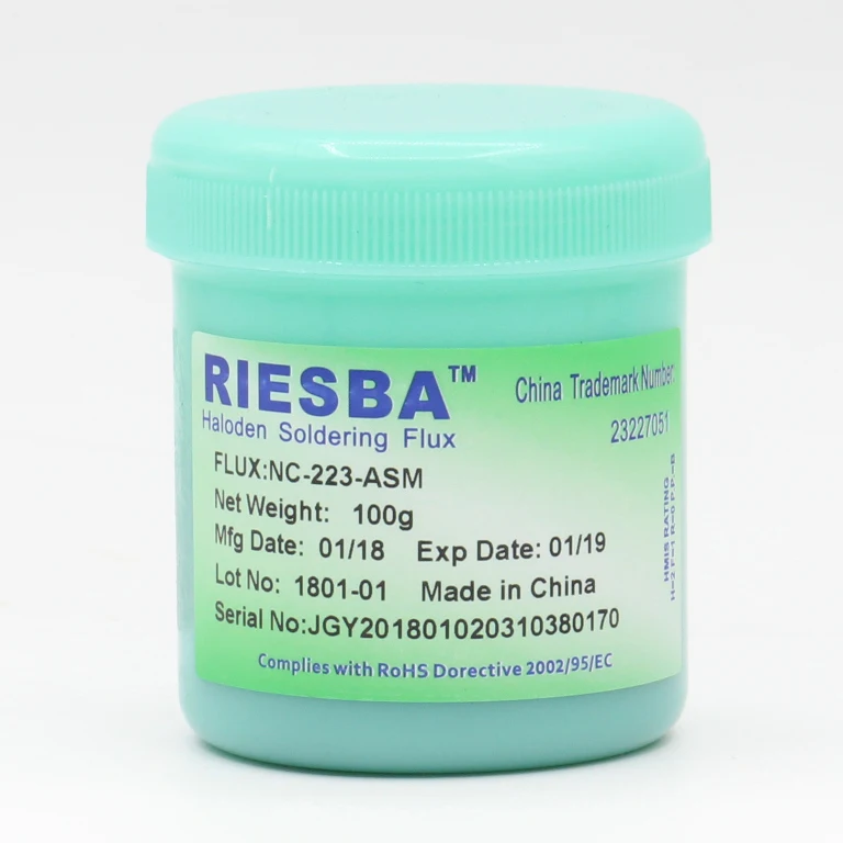 Флюсовая паста для печатных плат RIESBA 100 г NC-223-ASM BGA паяльная SMD флюс смазка rma 223 |