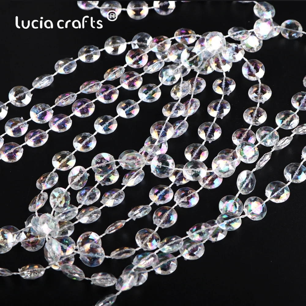 Lucia Crafts 5/30 прозрачный бисер цепь отделка гирлянда сделай сам декор для свадебной