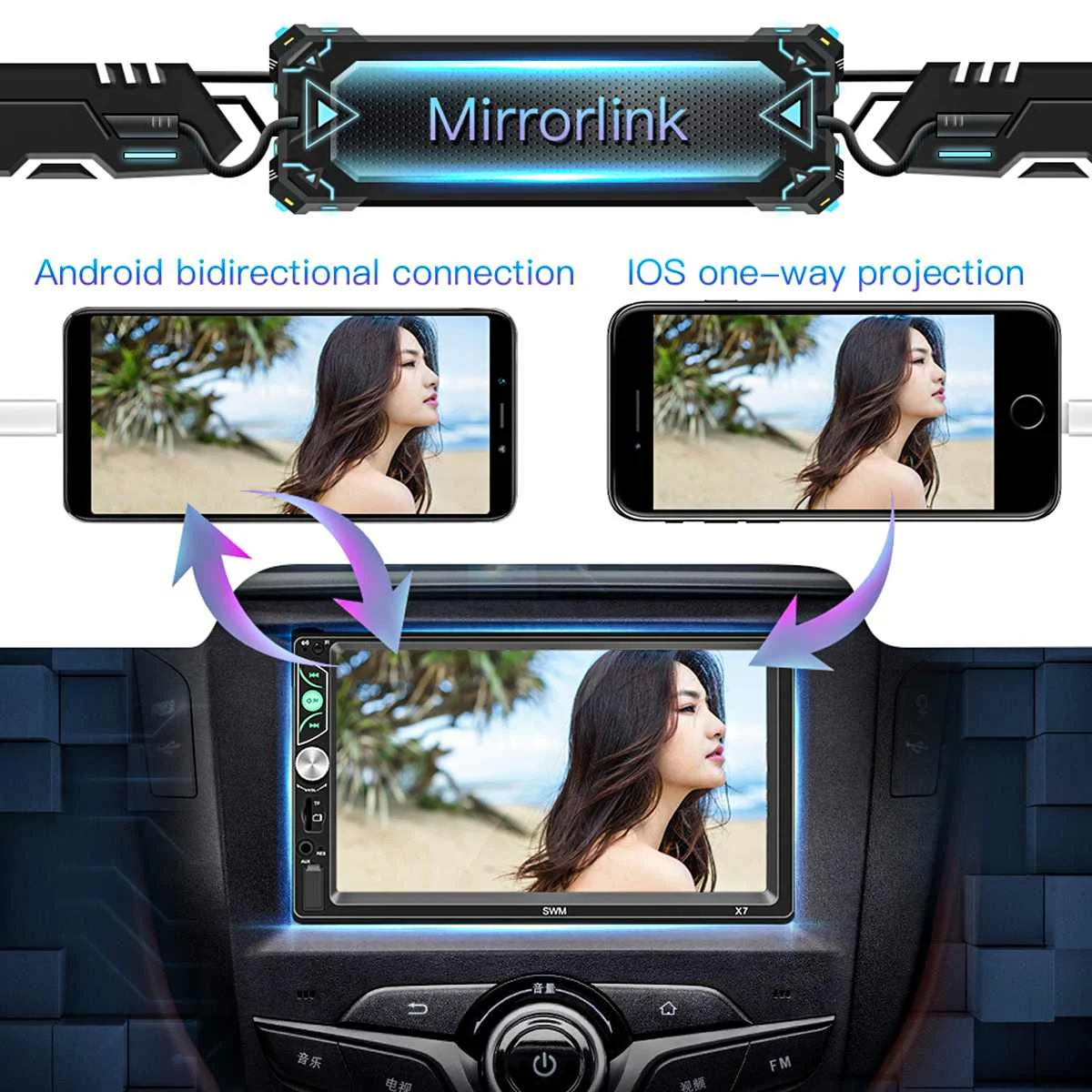 2 Din HD " авто, аудио плеер стерео радио MP5 MP4 плеер сенсорный экран bluetooth Поддержка камеры bluetooth FM USB AUX BT