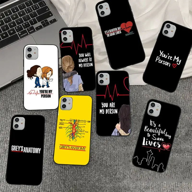 

Greys Anatomy You are my person Phone Case for iPhone 11 12 13 mini pro XS MAX 8 7 6 6S Plus X 5S SE 2020 XR cover