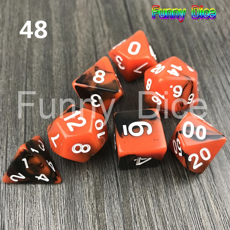 7 шт./компл. 2 цветные кости набор с эффектом туманности покер D & d D4 d6 d8 d10 % d12 d20