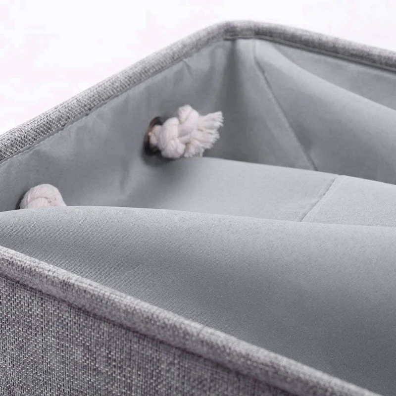 3 Pcs Grey Storage Basket Rectangular Bins &amp 12 Foldable and ECO-Friendly Boxes |