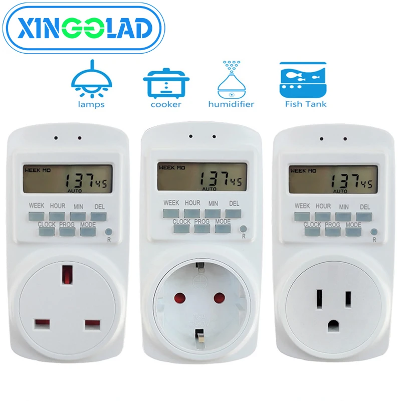 Электронный цифровой таймер с вилкой