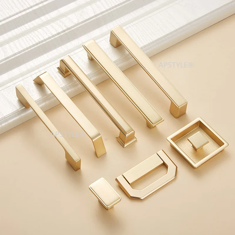 

Door Dresser Pull Gold Zinc Alloy Modern Cupboard Kitchen Hardware Cabinet Drawer Handles Toolbox Knob