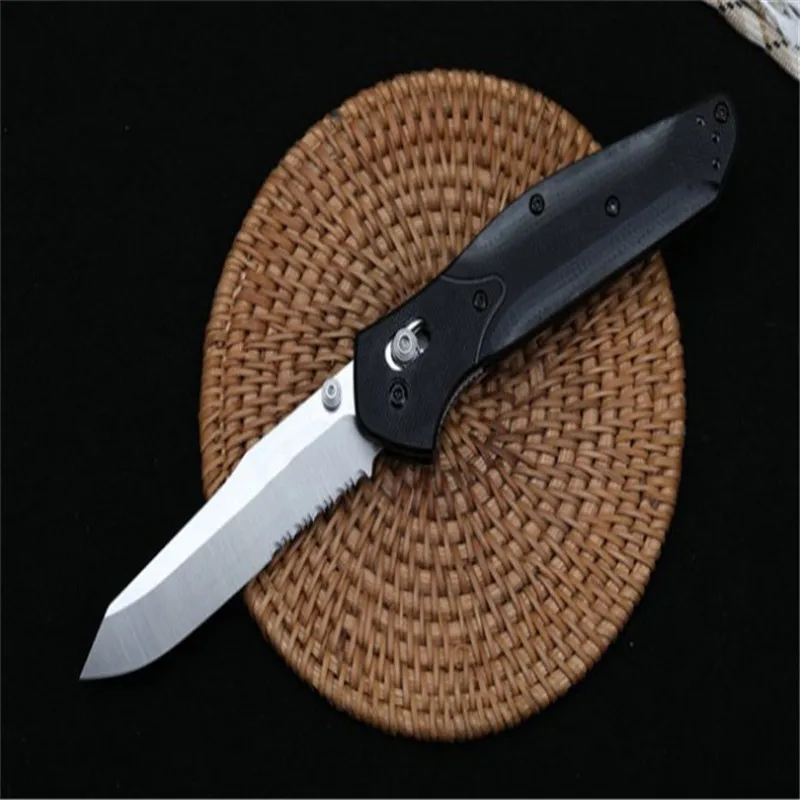 

New butterfly 940 folding knife (half tooth) D2 blade G10 handle High Hardness Military Survival hunt and camp Knife Pocket EDC