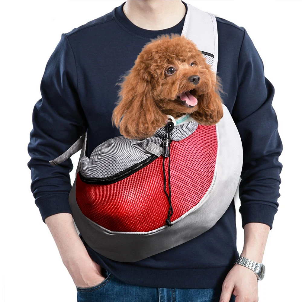 

Pet Dog Sling Carrier Breathable Mesh Travel Safe Oxford Sling Bag Carrier for Dog Cat Car Travel Tote Shoulder Bag for 13.22 lb