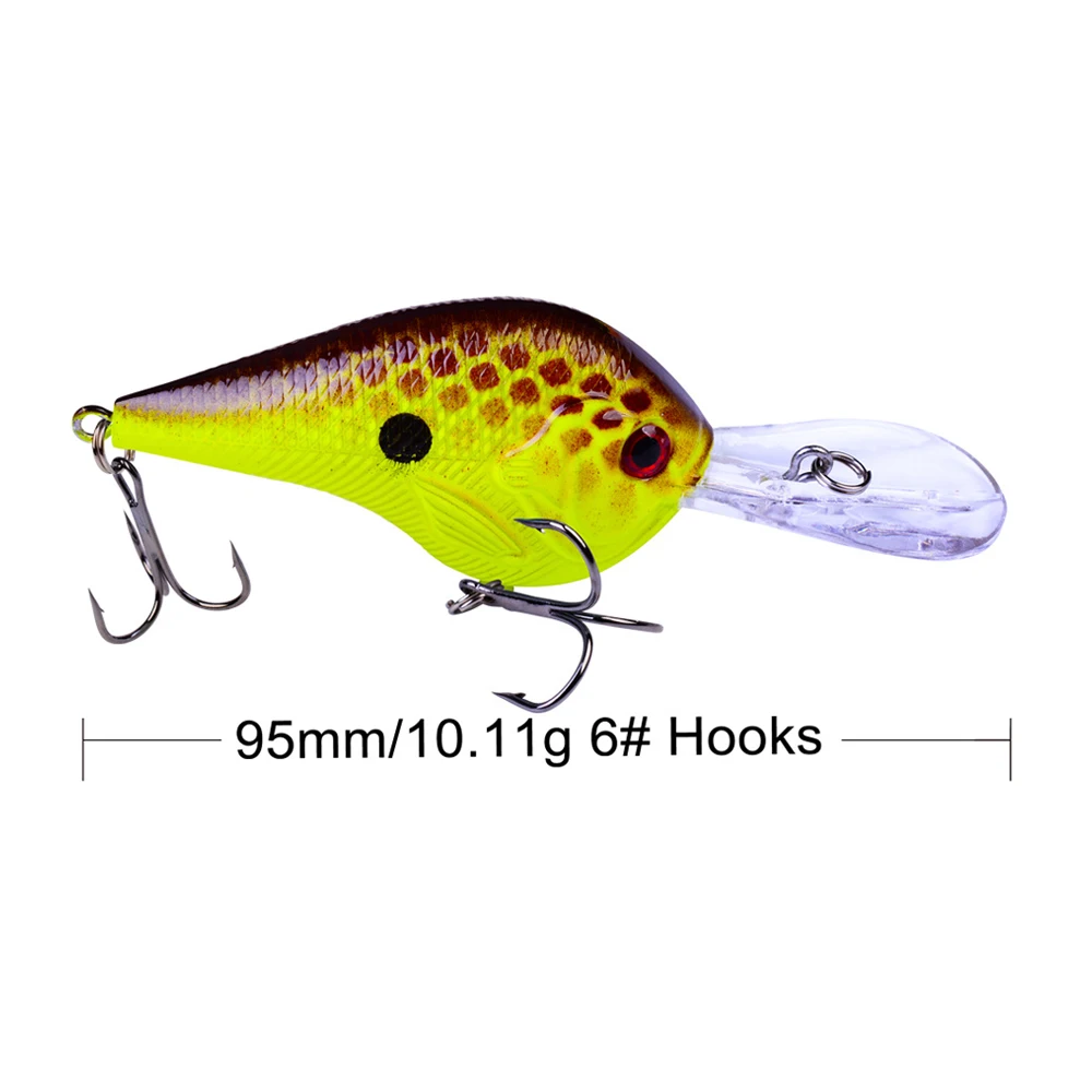 

100PC Crankbait Wobblers 9.5CM 10G Plastic Fly Fishing Tackle Crankbait Bass Bait Pike Perch Fishing Lure