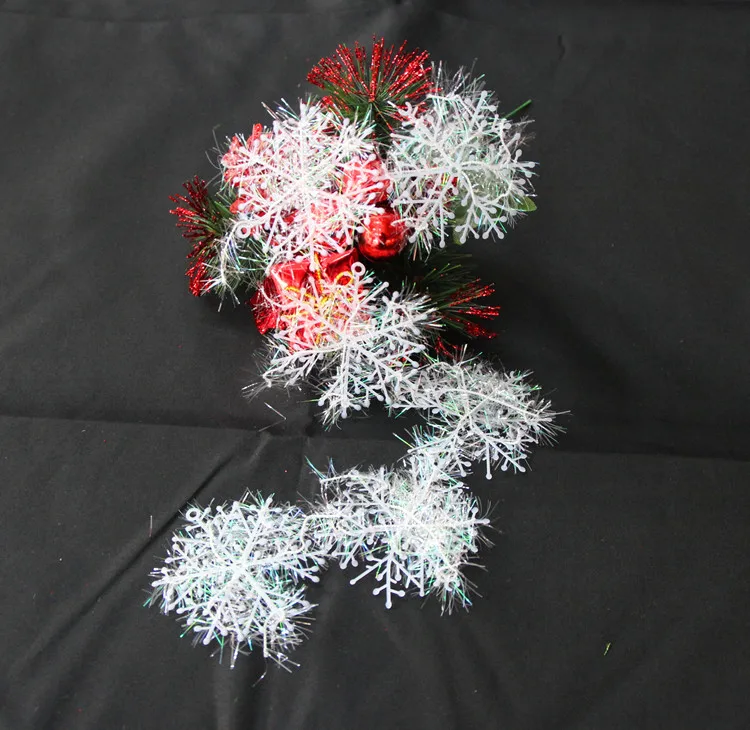3Pcs White Plastic Fake Snowflake Christmas Party Hanging Pendants New Year Xmas Tree Ornaments Navidad Home Decoration