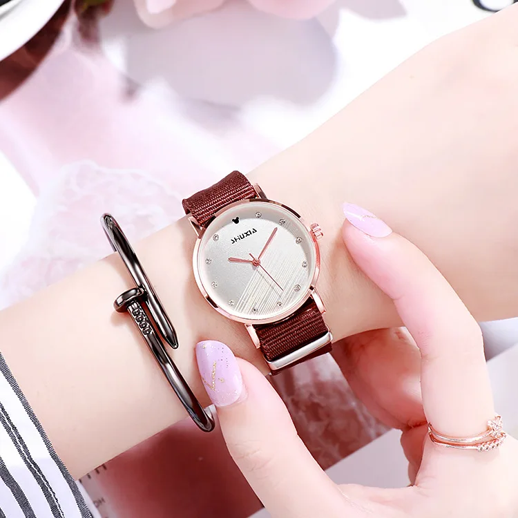 2019 часы женские повседневные подарок для девочек JBRL модный текстиль ремень