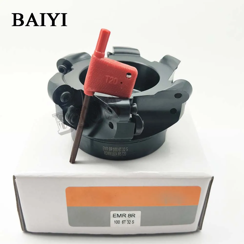 Концевая фреза EMRW 6R 100 32 6T индексируемый плоский резак для черновой резки с ЧПУ 8R100