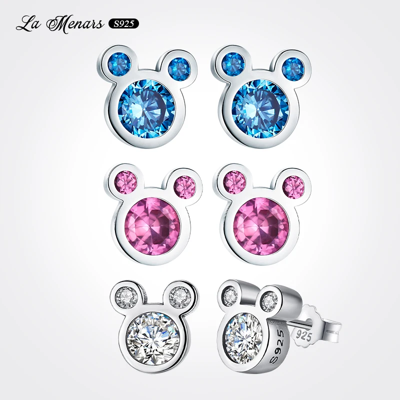 

La Menars Colourful Gem Round Earrings For 2022 Original Women Jewelry Ornament Genuine Silver Plating Hoilday Best Gift