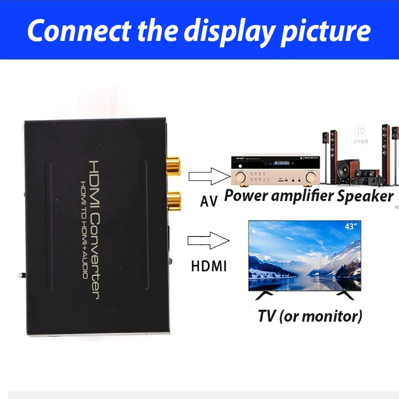 4k HDMI к аудио экстрактор стерео преобразователь SPDIF R/L сигнала источник питания