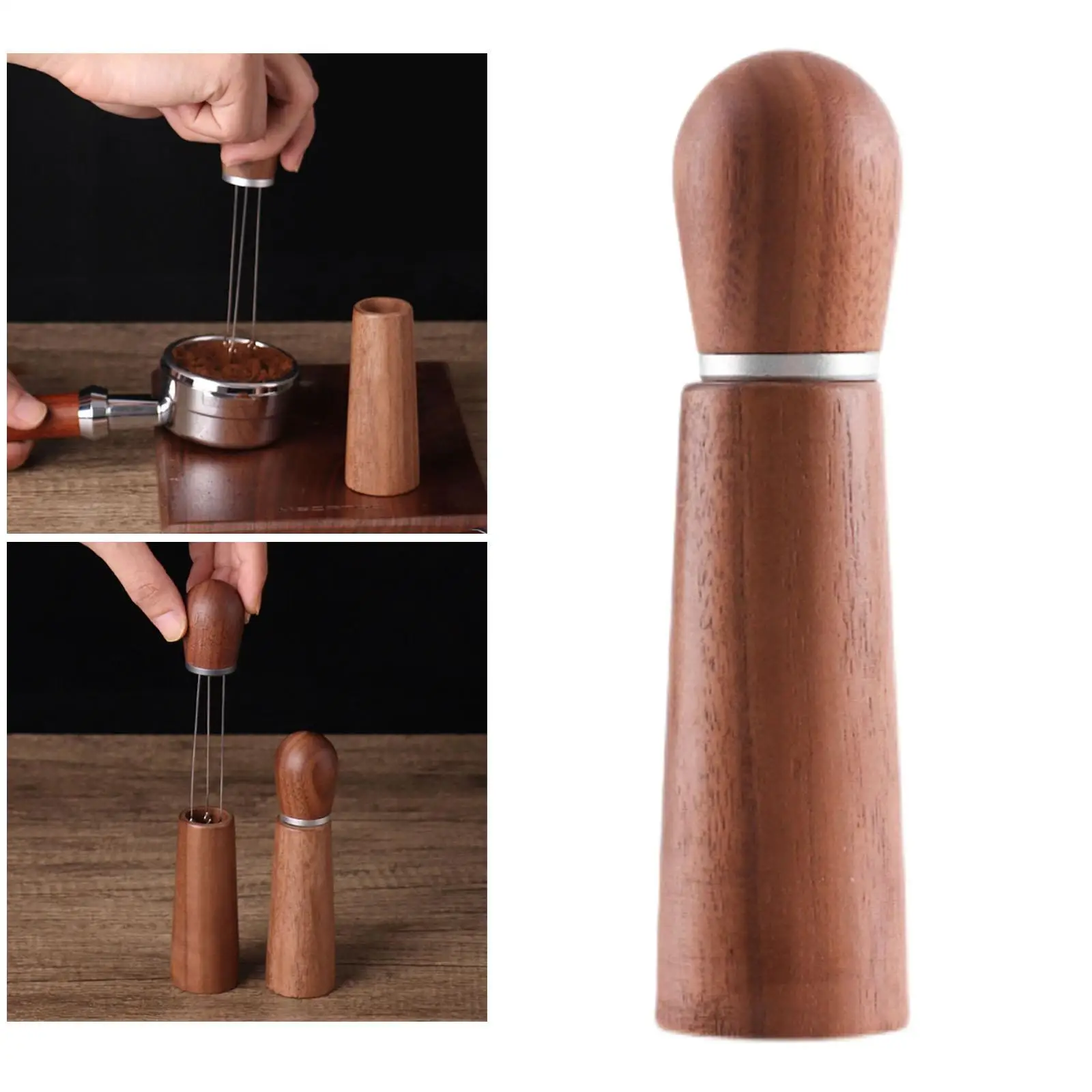 304 игла для распределения кофе из нержавеющей стали мешалка с деревянной ручкой
