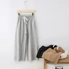 Одежда для девочек; Свободные штаны; Однотонные детские повседневные брюки с эластичной резинкой на талии для детей от 10 до 12 лет