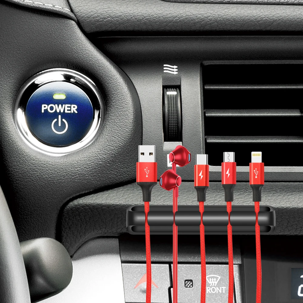 Автомобильный USB органайзер для кабеля зажим провода держатель телефонного toyota