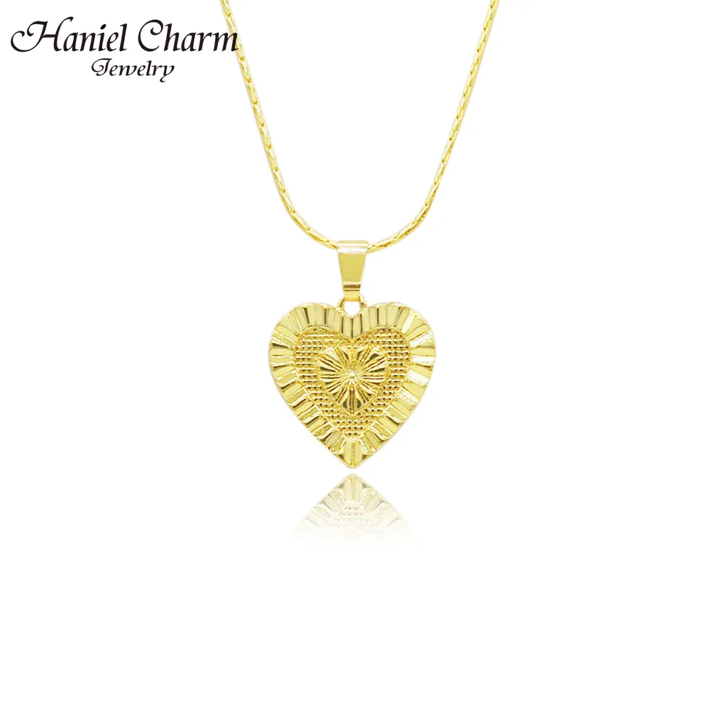 Haniel День Святого Валентина позолоченное ожерелье в форме сердца кулон ювелирные