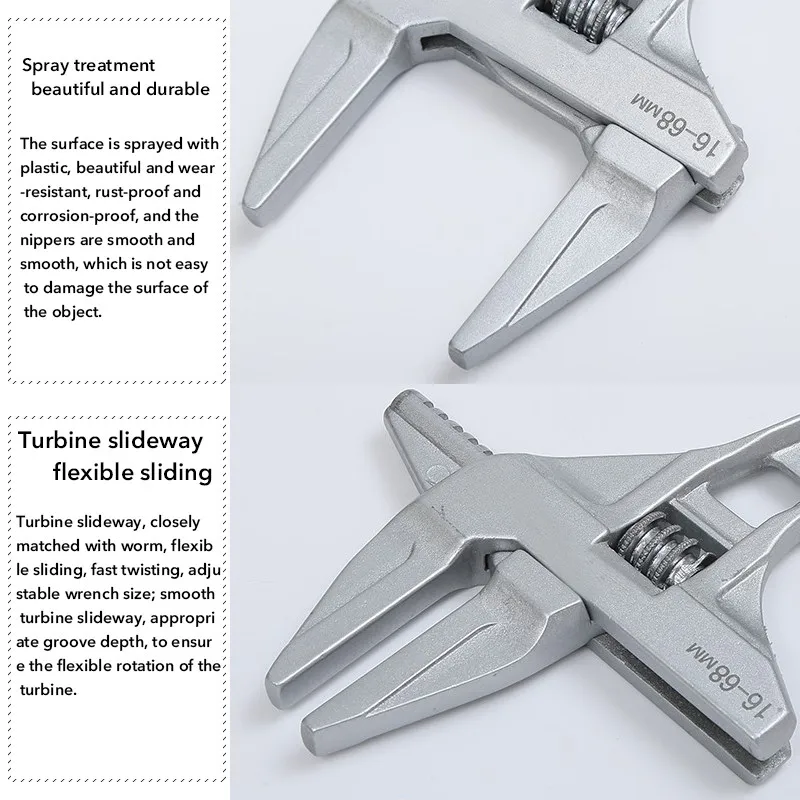 Регулируемый гаечный ключ 16 68 мм Многофункциональный Мини ремонтный