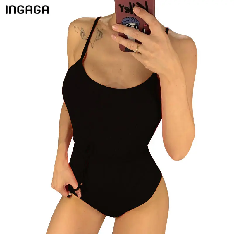 C0567 INGAGA, сексуальный сдельный купальник,, бандаж, боди, Одноцветный, купальник для женщин, с высоким вырезом, купальник,, пляжный, Maillot de bain femme - Цвет: C0567