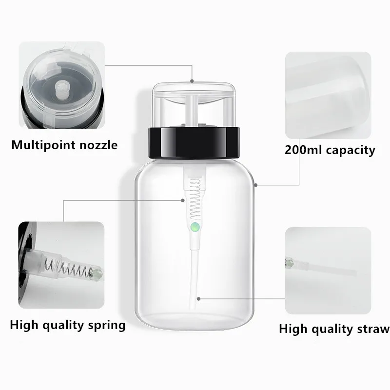 1 шт. 200 мл пустая пластиковая накладка для лакирования ногтей удаления спирта