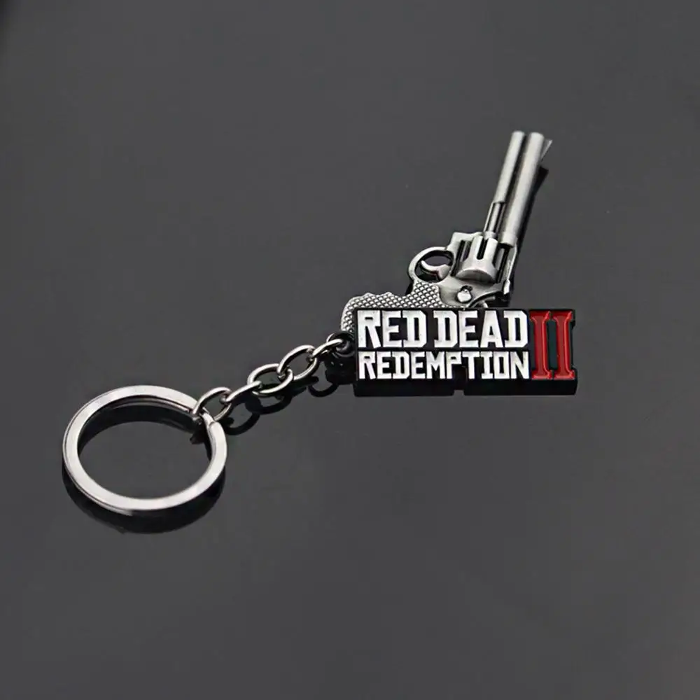 Red Dead Redemption2 Video Game Keychain 3D Gun Model Logo Decoration Pendant Christmas Gift for Friends Playing Games | Дом и сад