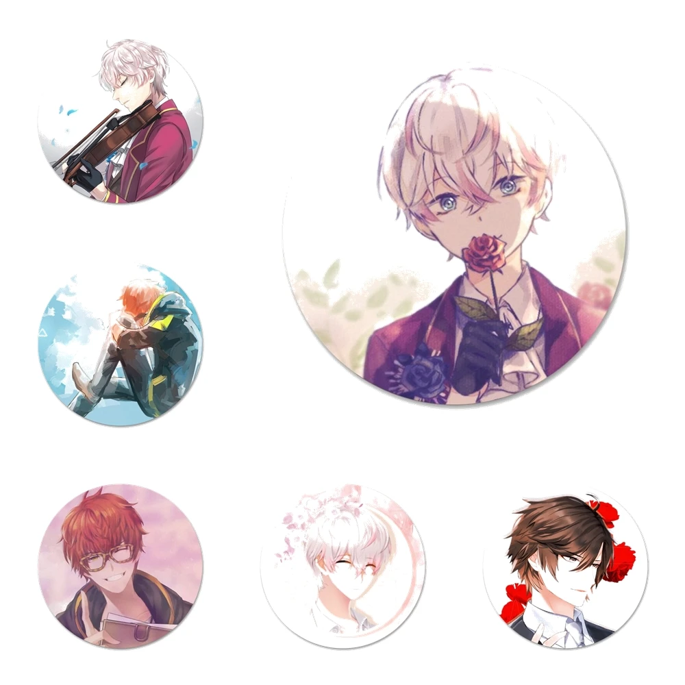 58mm Mystic Messenger Anime Icons Pins Badge Decoration Brooches Metal Badges For Clothes Backpack Decoration