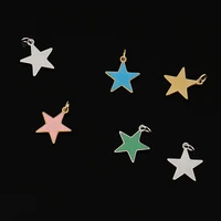 5pcs fashion stainless steel charms star enamel pendant for diy jewelry making moon heart charm necklaces bracelet accessories