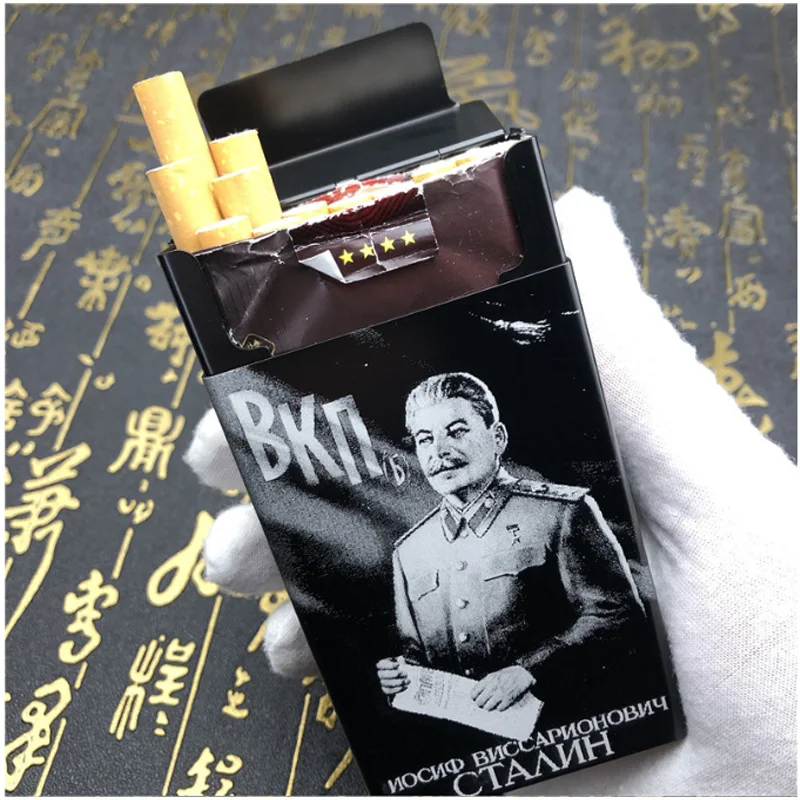 Удерживайте один пакет 20 портсигар сплав Сталин слайд советской истории сигарет