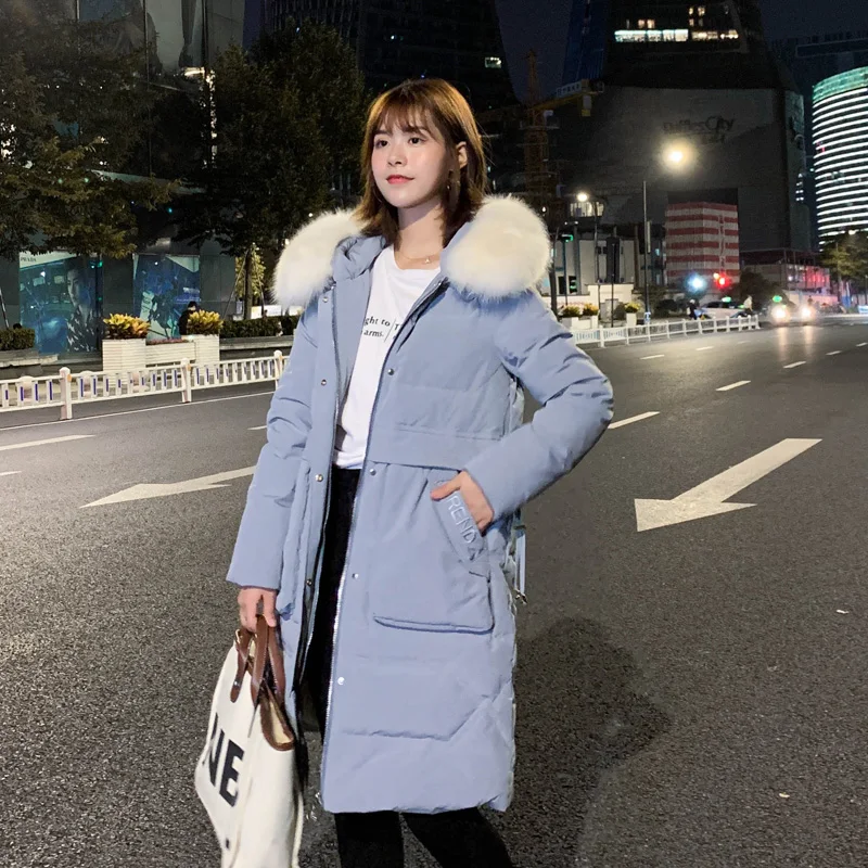 Fitaylor зимние женские длинные парки с капюшоном и большим меховым воротником на