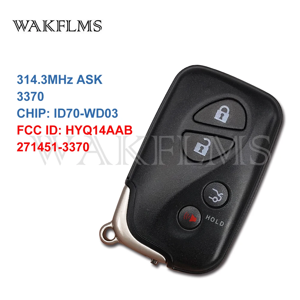 4 кнопки 314 МГц ID70 PCB 3370 Смарт дистанционные брелки для ключей Lexus CT200H ES350 GS350 GS450H GS460