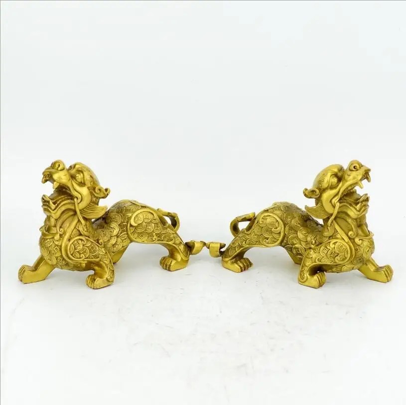 8 дюймов чистая бронза норка Украшения Деньги зверь открытие подарок ручной